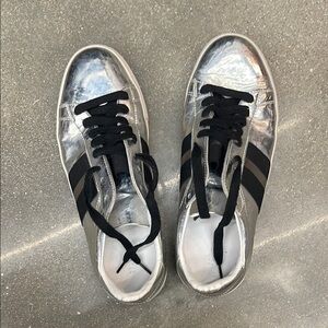 M. Gemi Silver and Black Athletic Shoes
